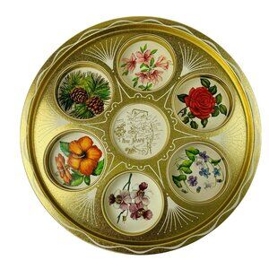 Vintage Soviner Woolworth Tin Cup Holder Metal Tray New Jersey State Molded u